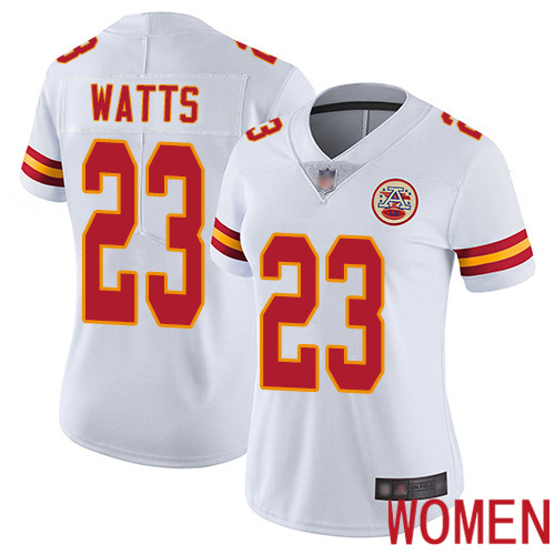 Women Kansas City Chiefs #23 Watts Armani White Vapor Untouchable Elite Player Football Nike NFL Jersey